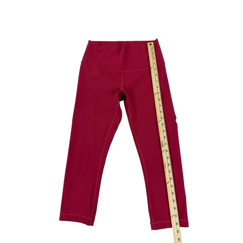 Lululemon Red Leggings Size 8 Yoga Gym Activewear Athletic Tights